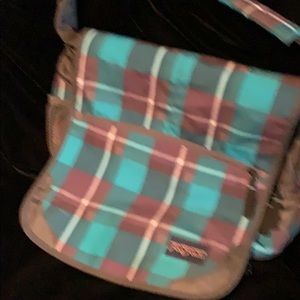 Jansport plaid messenger bag